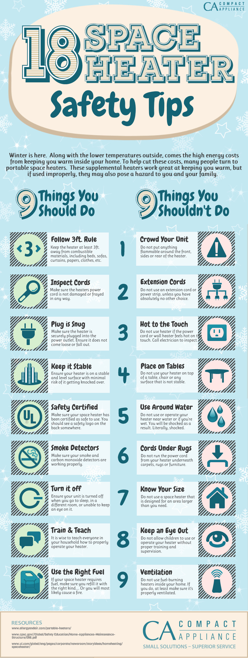 Space Heater Safety Tips - Infographic
