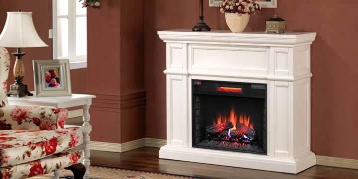 Fireplace Electric Fire Freestanding Mantelpiece Heater Pebble Surround Suite UK