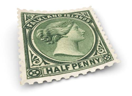 Falkland Islands Half Penny Stamp